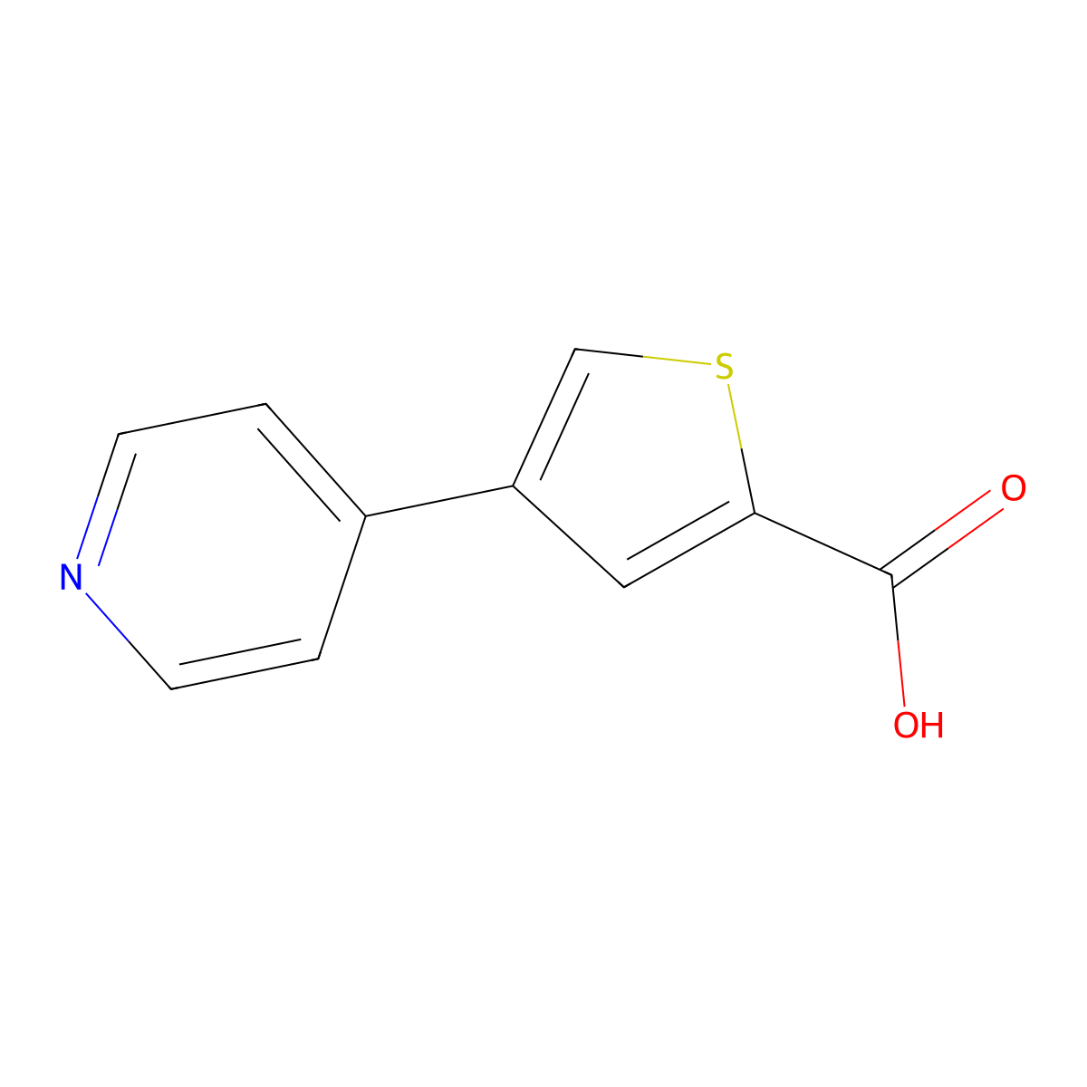 4-(Pyridin-4-yl)thiophene-2-carboxylic acid molecular structure, CAS 197775-53-4