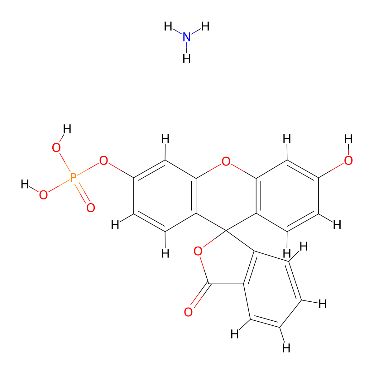 Fluorescein-diphosphat (ammonium) molecular structure, CAS 197777-68-7
