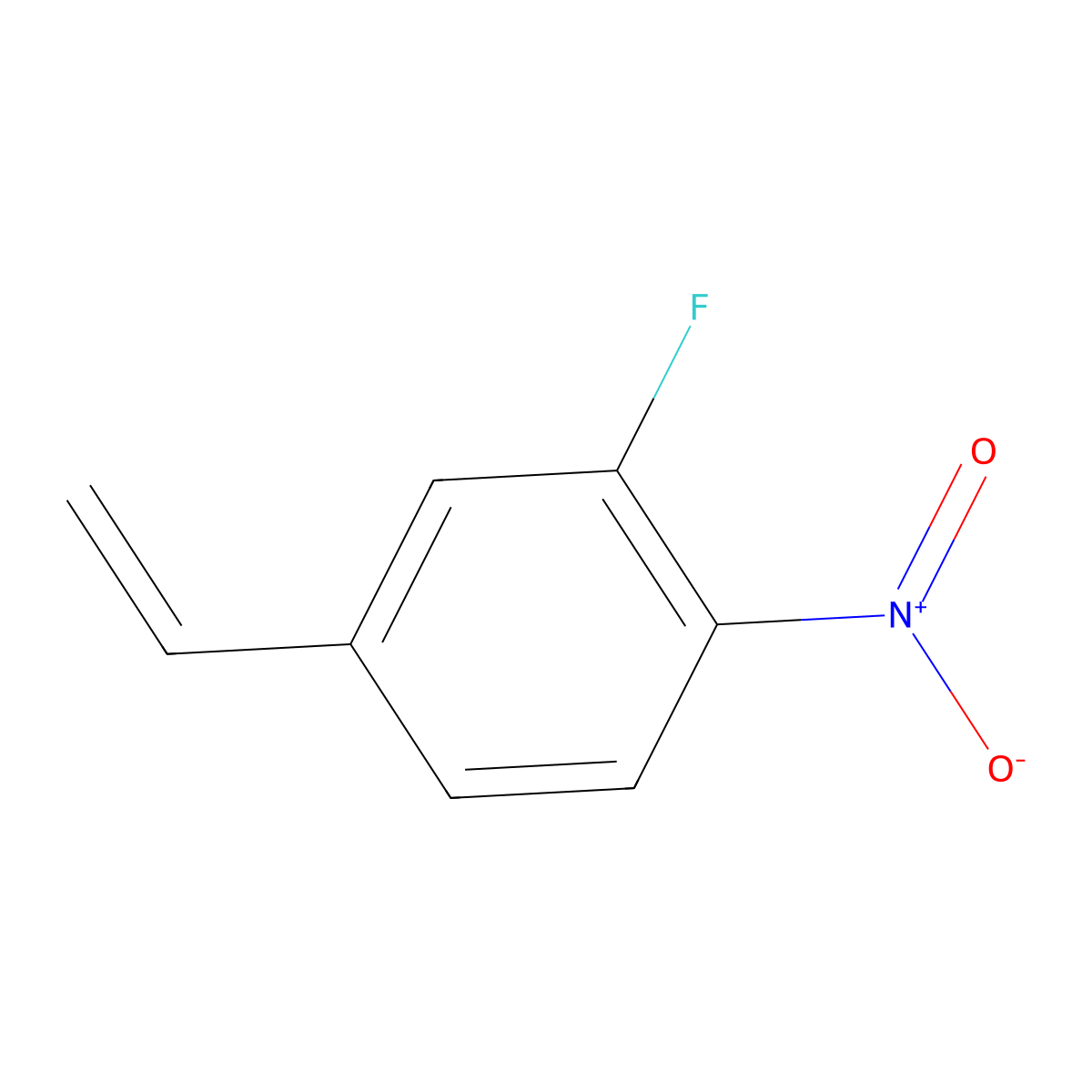 4-Ethenyl-2-fluoro-1-nitrobenzene molecular structure, CAS 197777-90-5