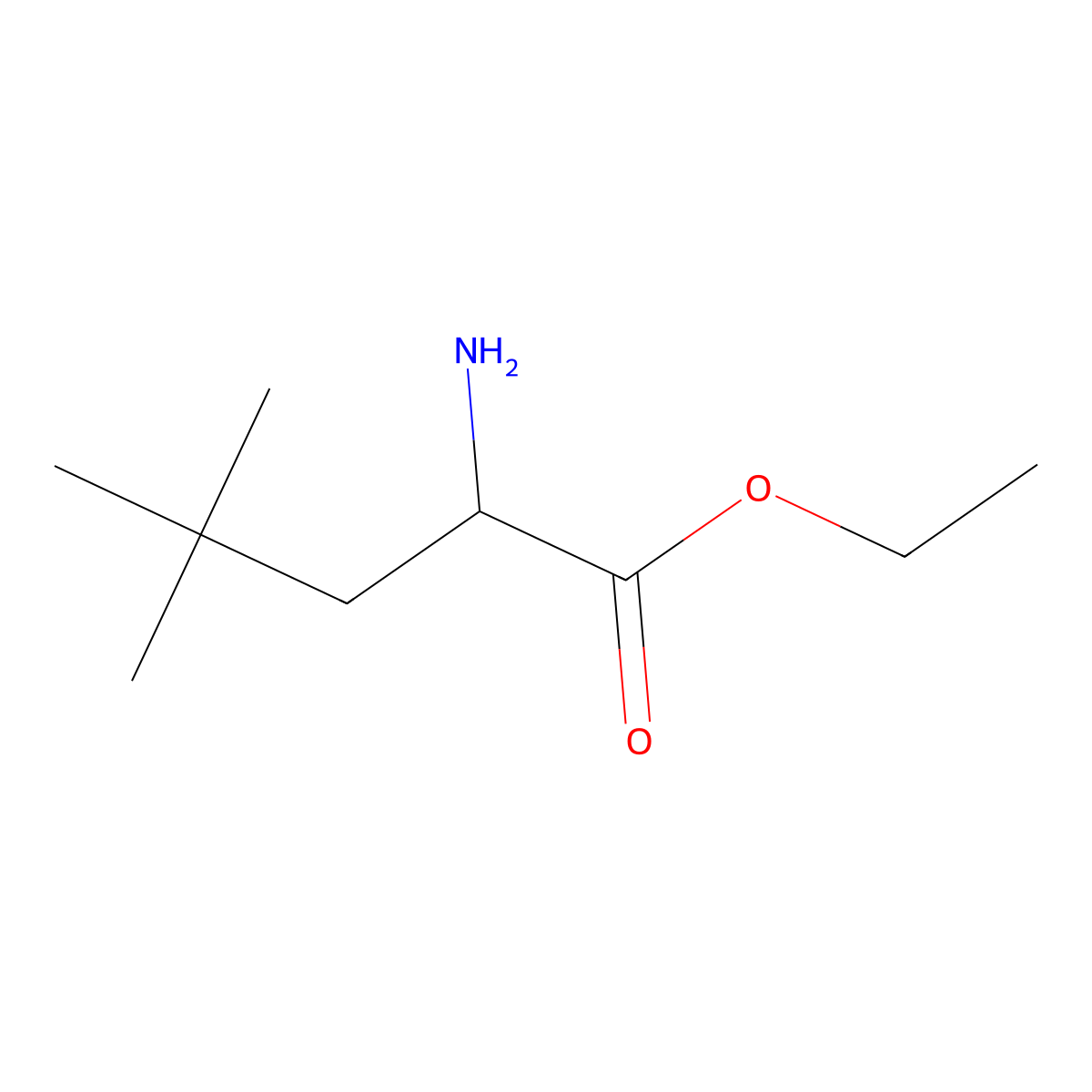 ethyl (2S)-2-amino-4,4-dimethylpentanoate molecular structure, CAS 197778-71-5