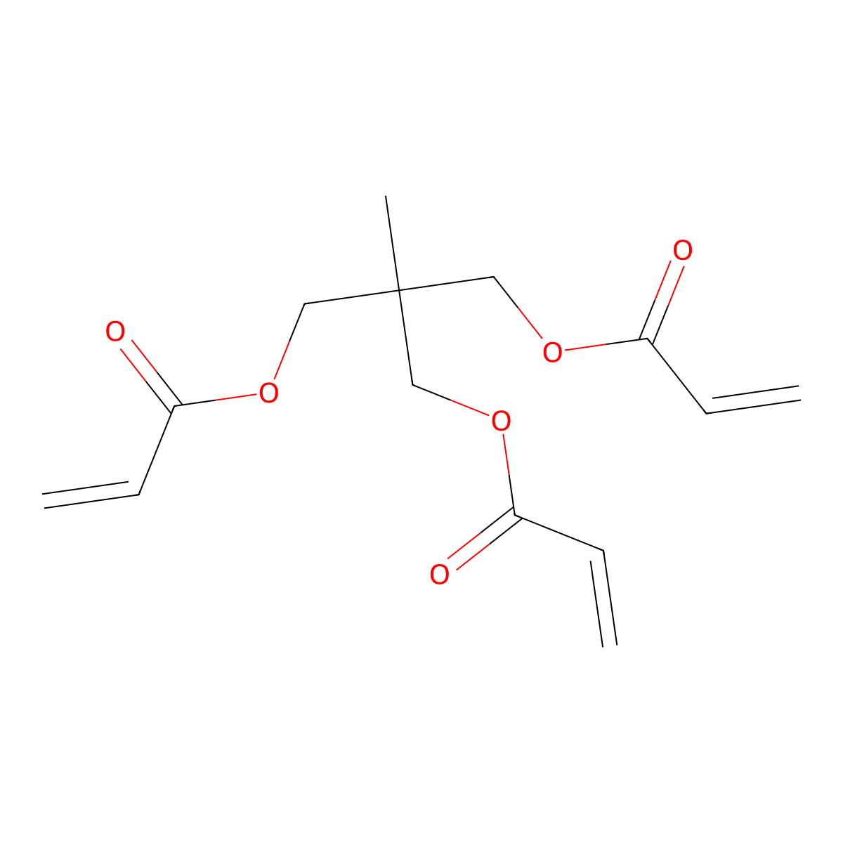2-Propenoic acid, 1,1'-(2-methyl-2-(((1-oxo-2-propen-1-yl)oxy)methyl)-1,3-propanediyl) ester molecular structure, CAS 19778-85-9