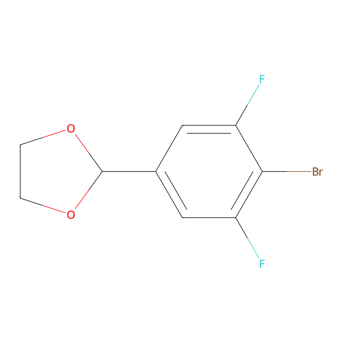 2-(4-Bromo-3,5-difluorophenyl)-1,3-dioxolane molecular structure, CAS 197785-24-3