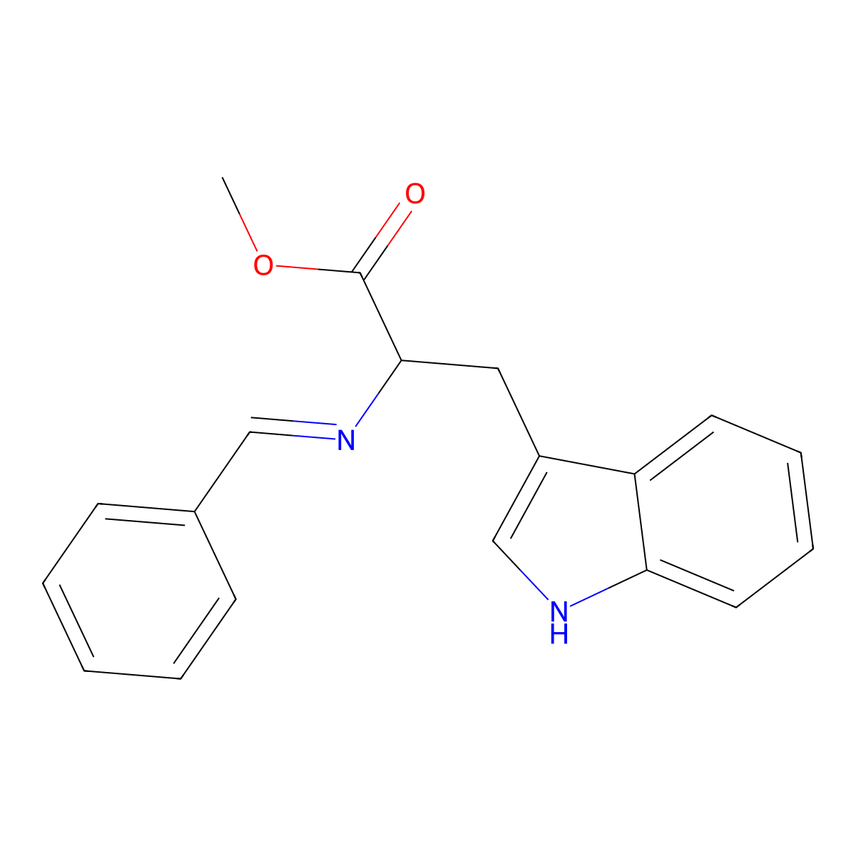 methyl 3-(1H-indol-3-yl)-2-[(phenylmethylene)amino]propanoate molecular structure, CAS 19779-75-0