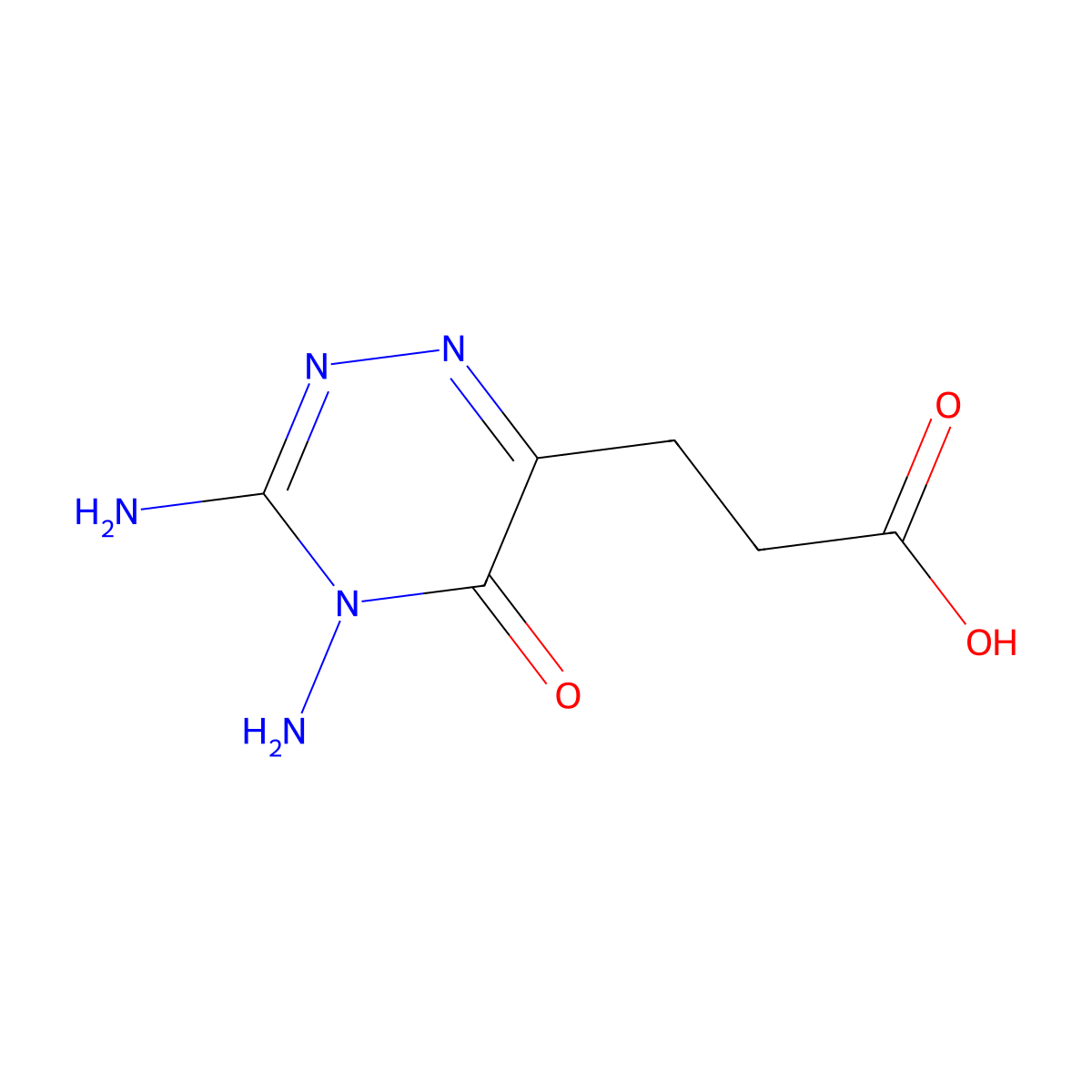 3-(3,4-Diamino-5-oxo-4,5-dihydro-1,2,4-triazin-6-yl)propanoic acid molecular structure, CAS 197793-89-8