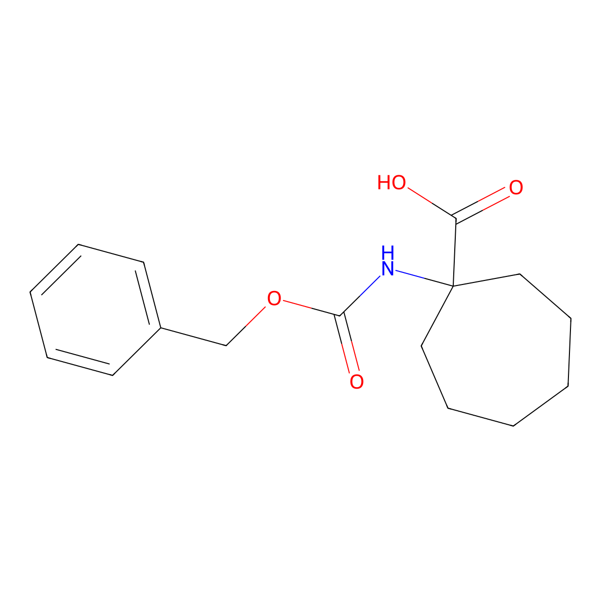 1-[(Benzyloxycarbonyl)amino]cycloheptanecarboxylic acid molecular structure, CAS 197794-44-8