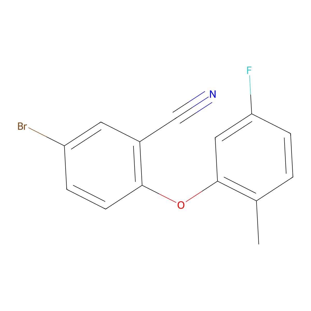 5-BRomo-2-(5-fluoro-2-methylphenoxy)benzonitrile molecular structure, CAS 1977956-81-2