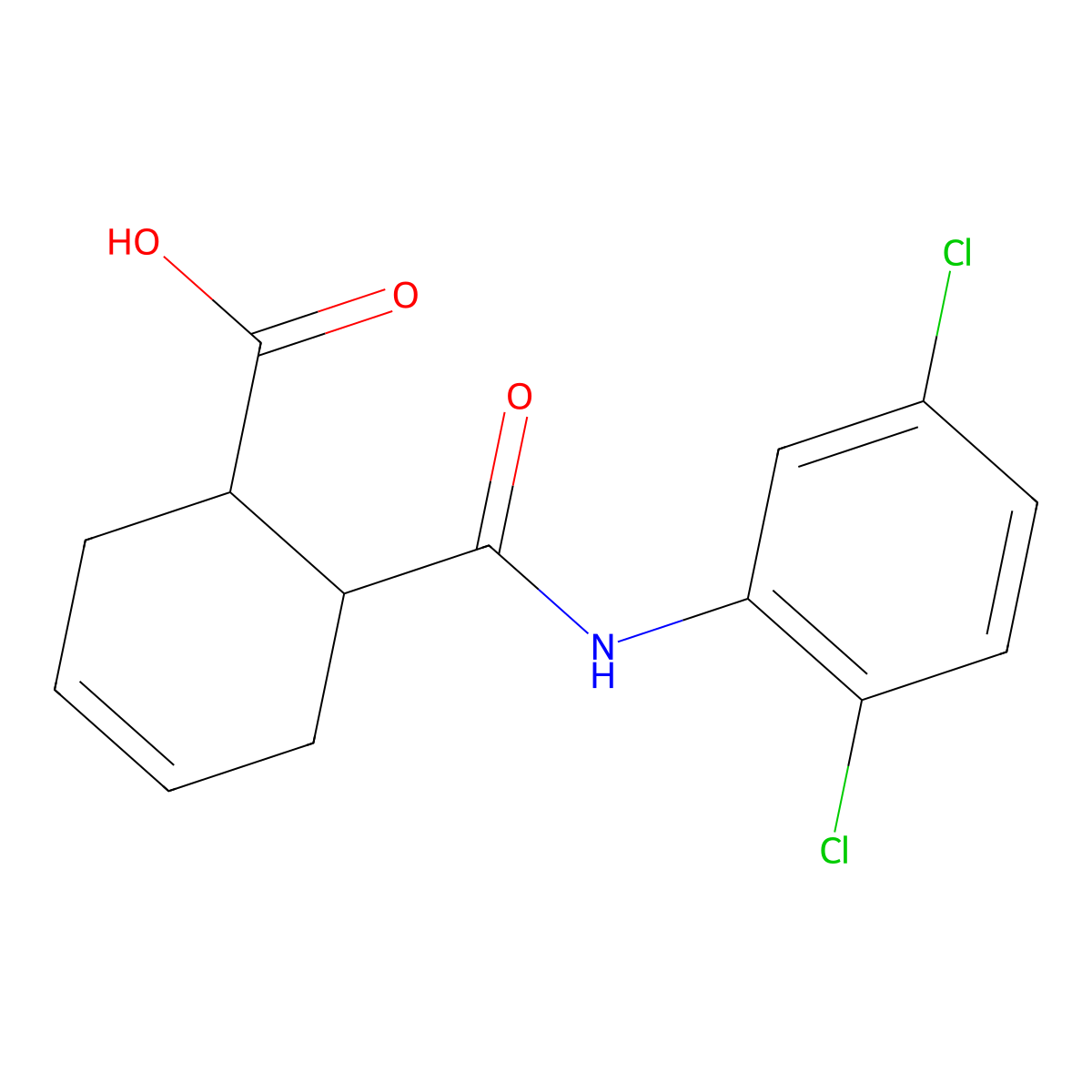 6-[(2,5-Dichlorophenyl)carbamoyl]cyclohex-3-ene-1-carboxylic acid molecular structure, CAS 197799-94-3
