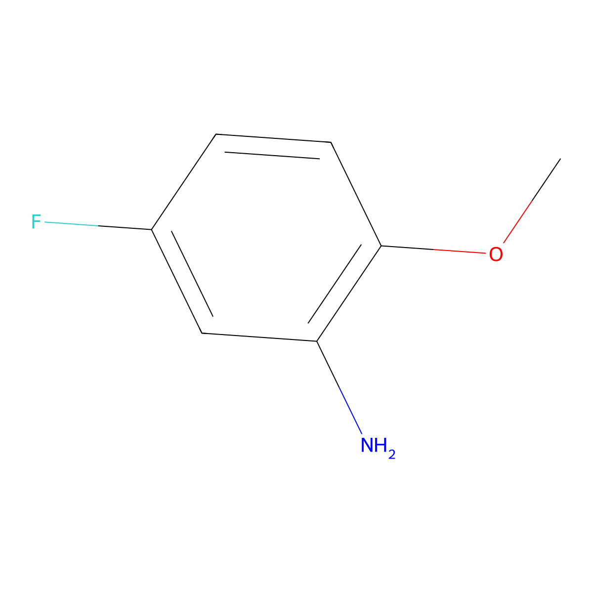 5-Fluoro-2-methoxyaniline molecular structure, CAS 1978-39-8