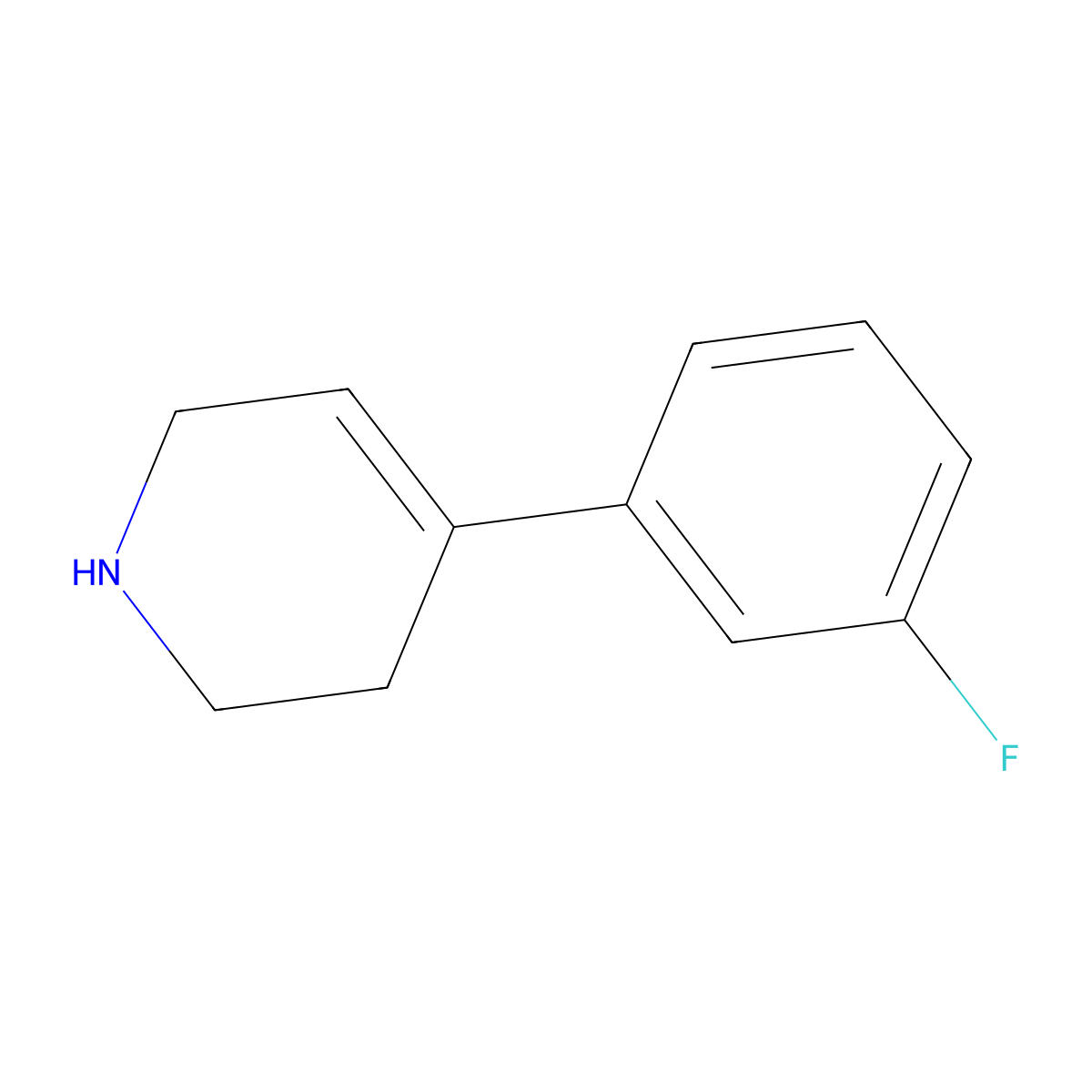 4-(3-Fluorophenyl)-1,2,3,6-tetrahydropyridine molecular structure, CAS 1978-60-5