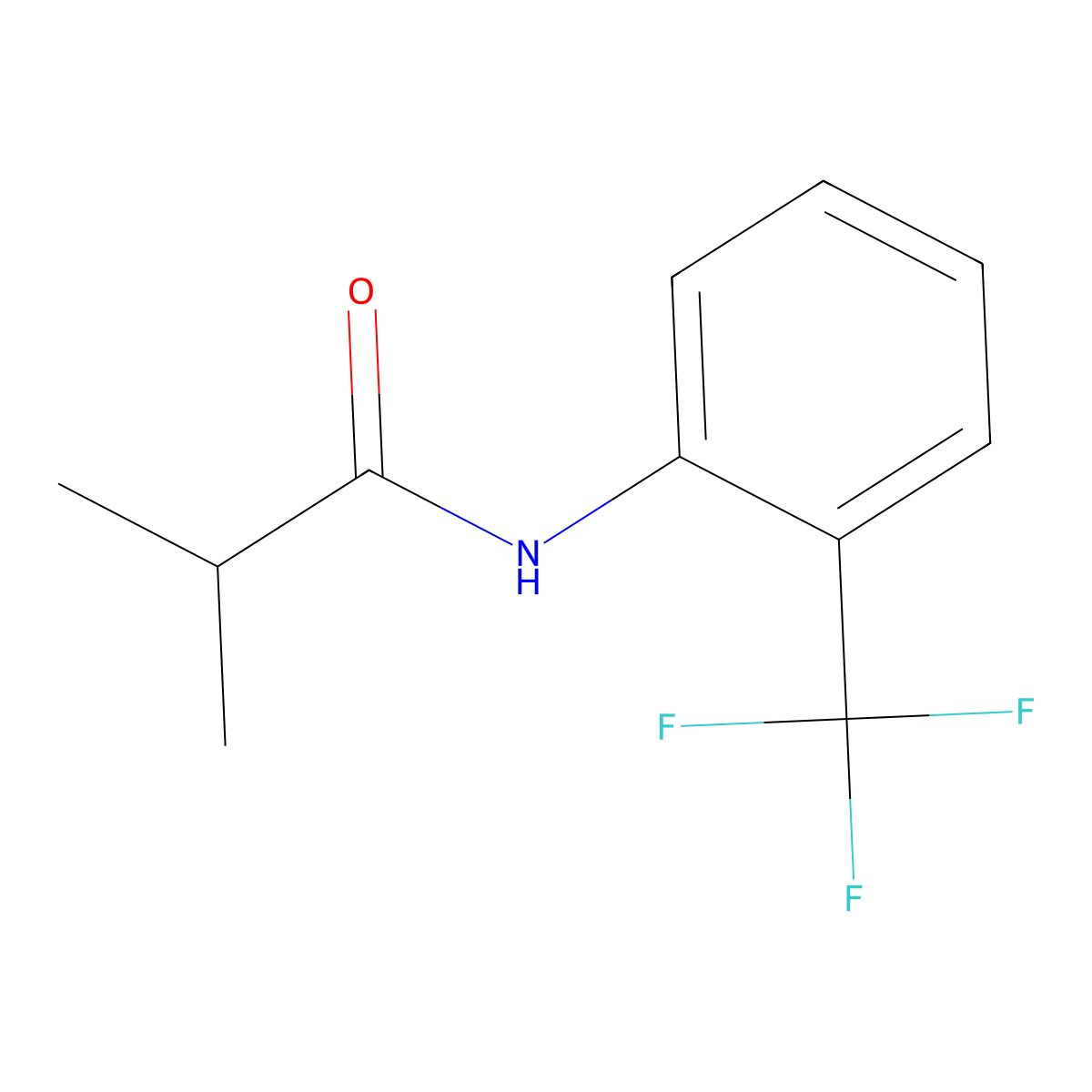 2-methyl-N-[2-(trifluoromethyl)phenyl]propanamide molecular structure, CAS 1978-68-3