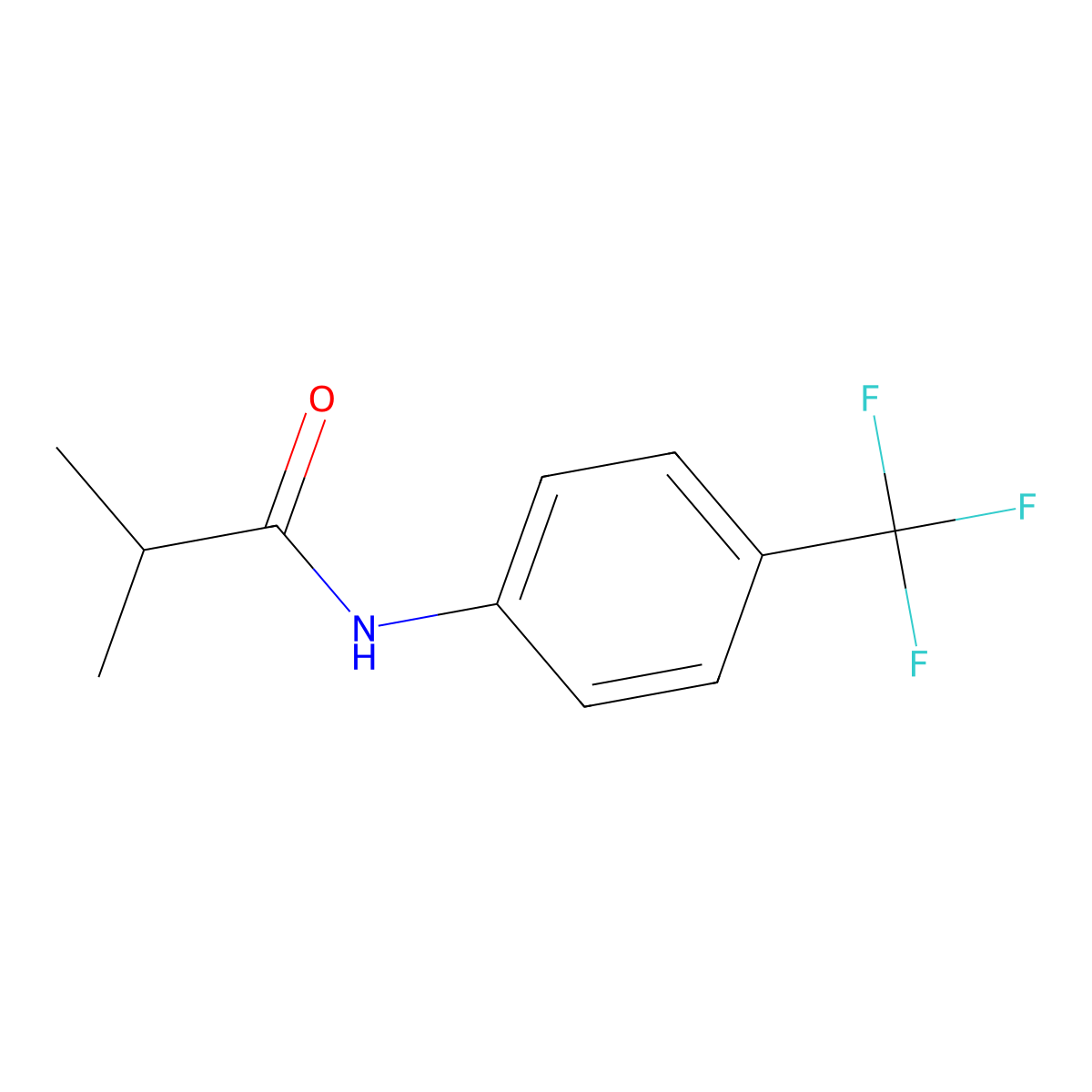 2-Methyl-N-[4-(trifluoromethyl)phenyl]propanamide molecular structure, CAS 1978-70-7