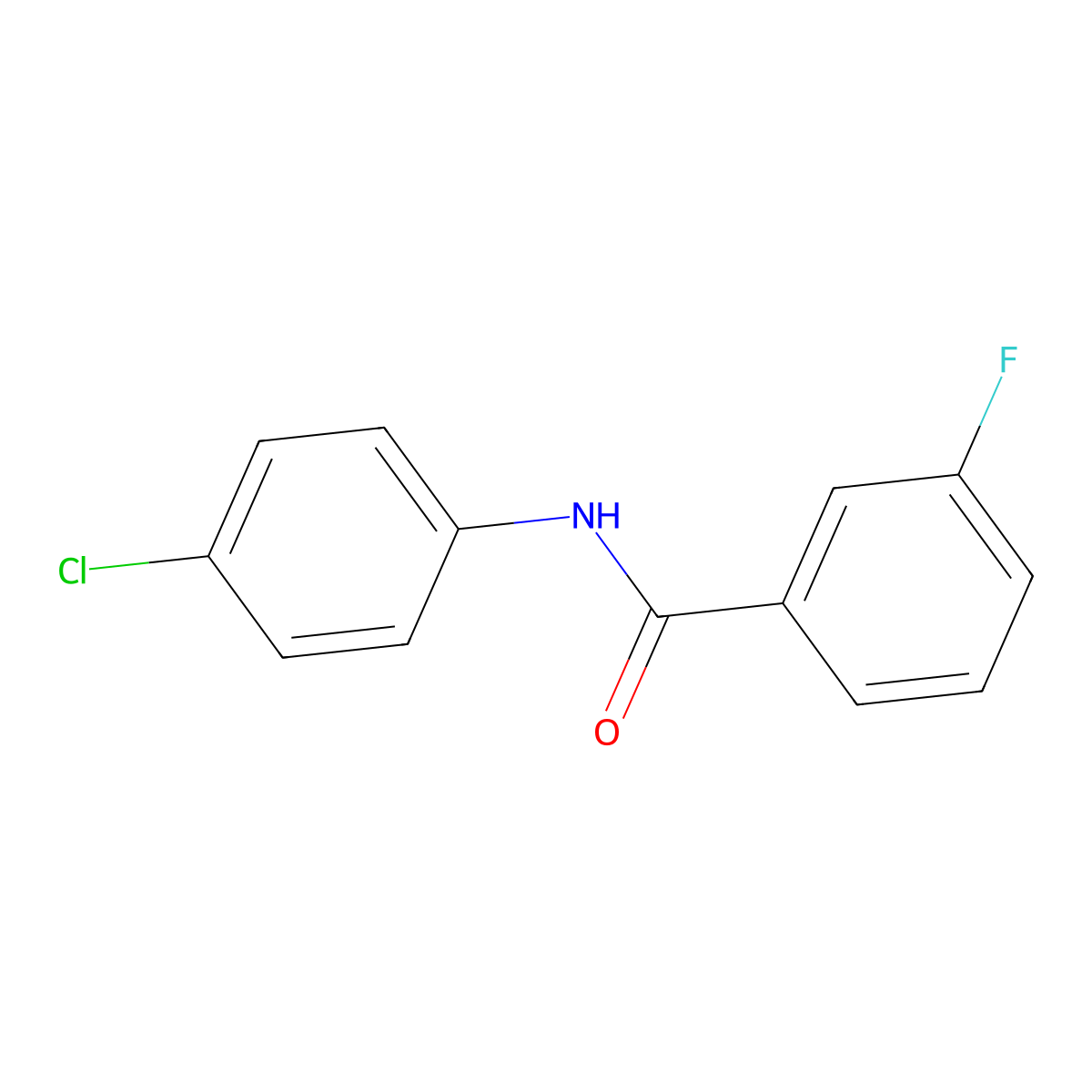 N-(4-chlorophenyl)-3-fluorobenzamide molecular structure, CAS 1978-87-6