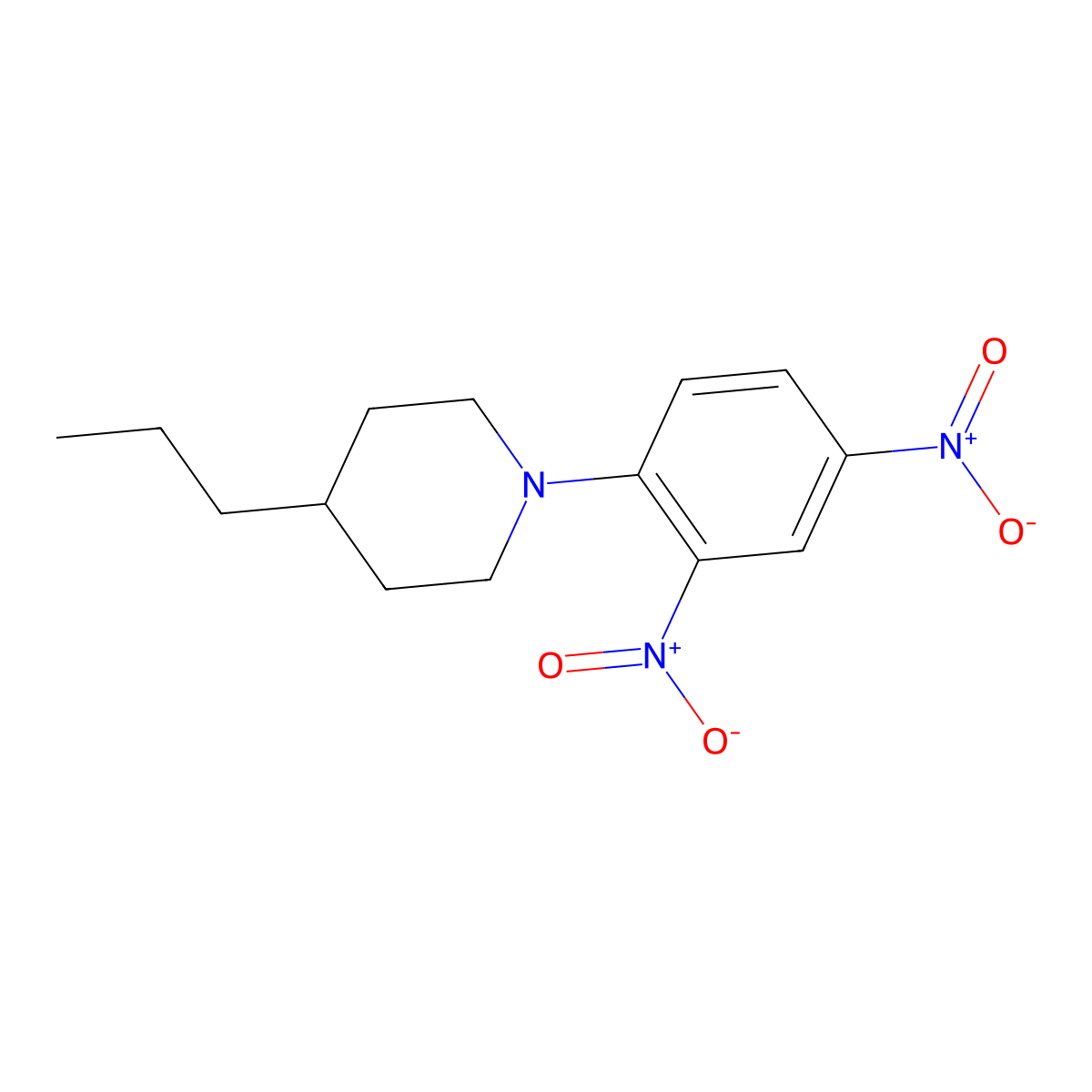 1-(2,4-Dinitrophenyl)-4-propylpiperidine molecular structure, CAS 19780-01-9