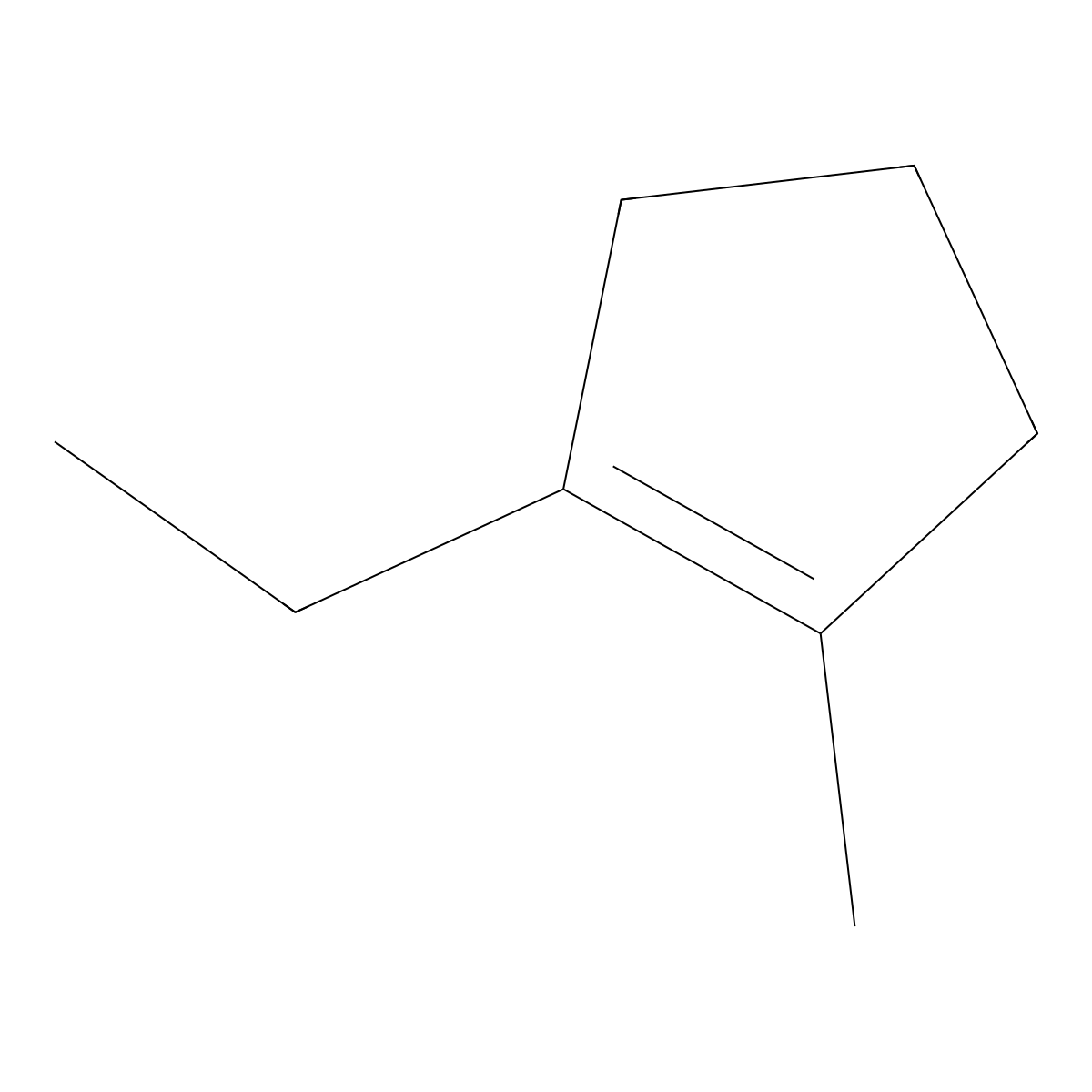 Cyclopentene, 1-ethyl-2-methyl- molecular structure, CAS 19780-56-4