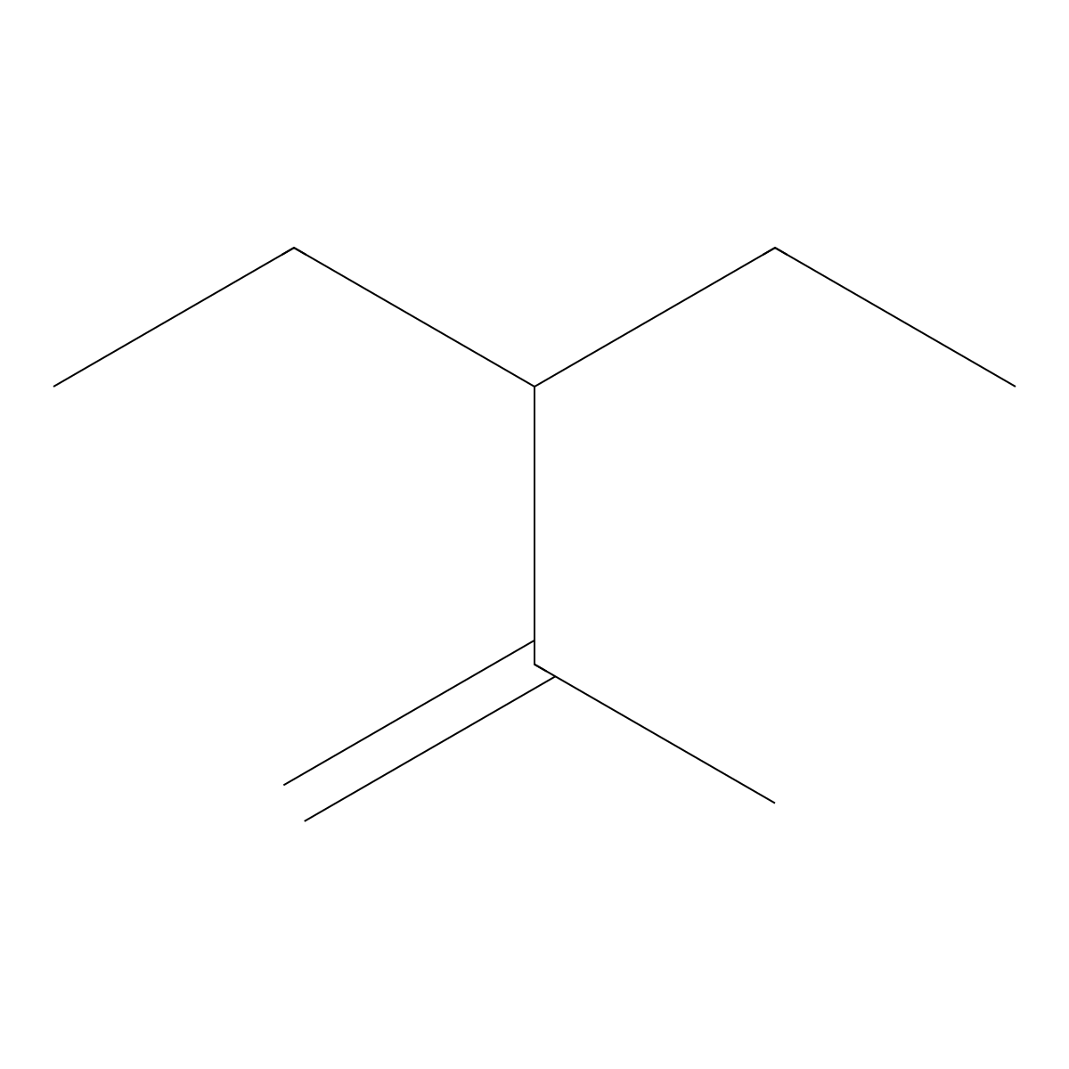 1-Pentene, 3-ethyl-2-methyl- molecular structure, CAS 19780-66-6