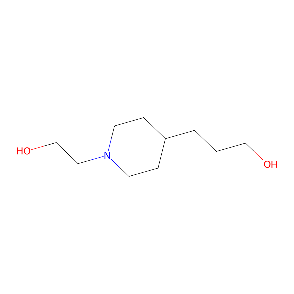 1-(2-Hydroxyethyl)-4-piperidinepropanol molecular structure, CAS 19780-85-9