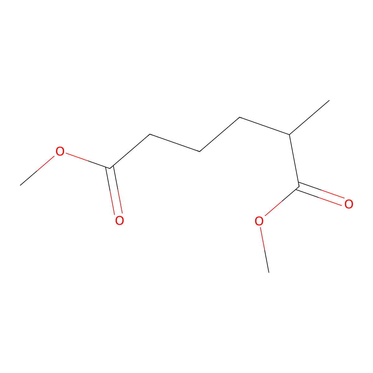 Dimethyl 2-methylhexanedioate molecular structure, CAS 19780-94-0