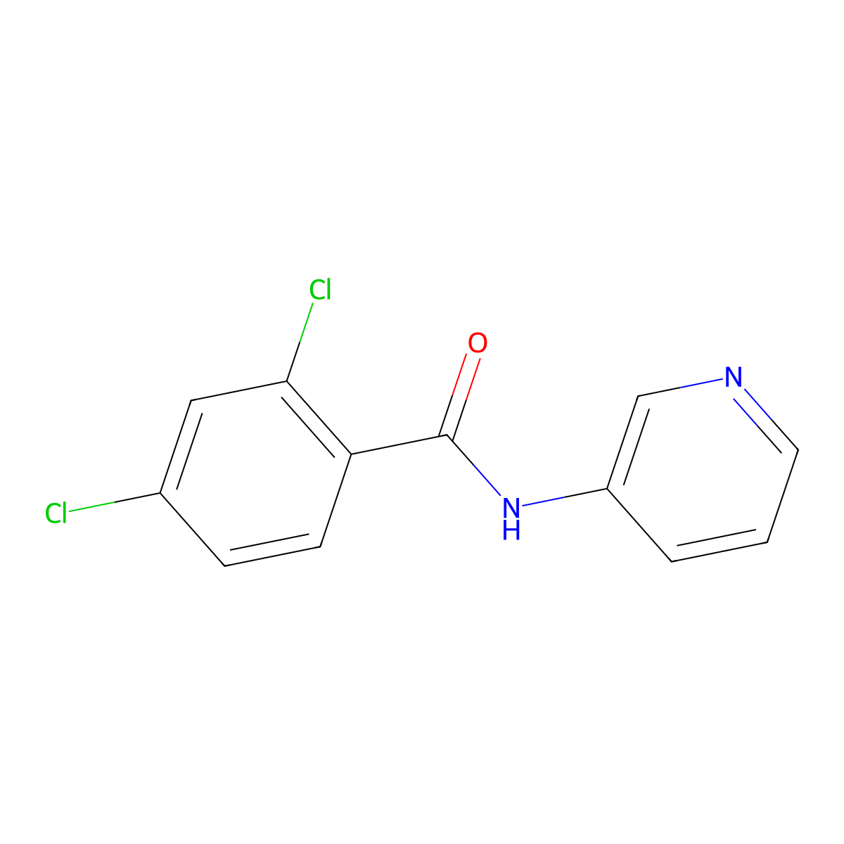 2,4-dichloro-N-(pyridin-3-yl)benzamide molecular structure, CAS 197800-84-3