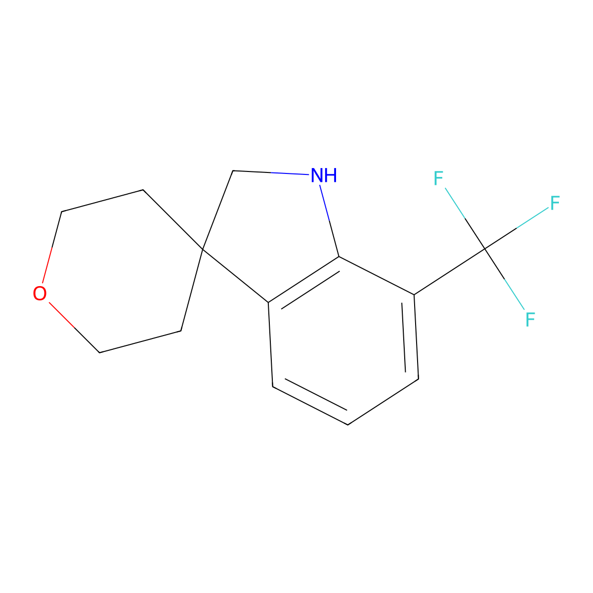 7-(Trifluoromethyl)-1,2-dihydrospiro[indole-3,4'-oxane] molecular structure, CAS 1978001-57-8