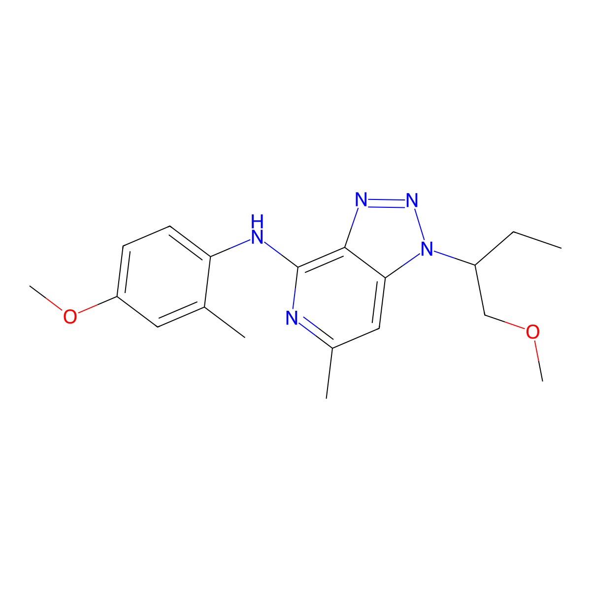 1-(1-methoxybutan-2-yl)-N-(4-methoxy-2-methylphenyl)-6-methyltriazolo[4,5-c]pyridin-4-amine molecular structure, CAS 197801-88-0