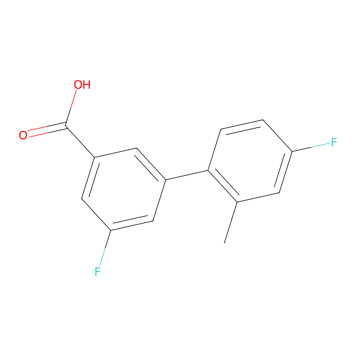 3-Fluoro-5-(4-fluoro-2-methylphenyl)benzoic acid molecular structure, CAS 1978056-39-1