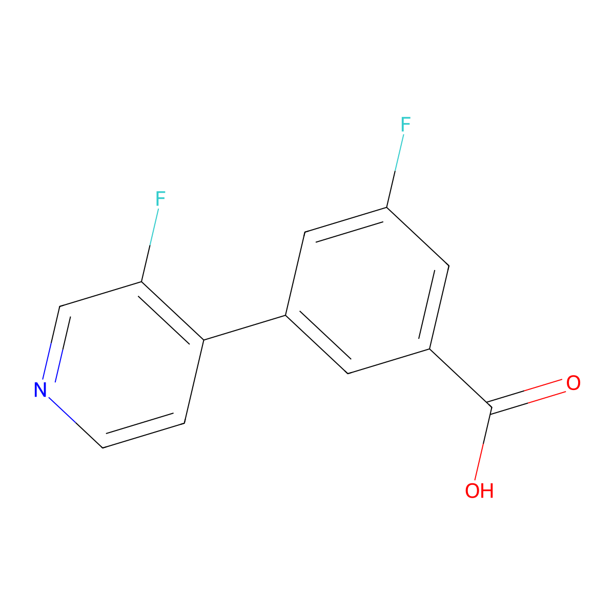 3-Fluoro-5-(3-fluoropyridin-4-yl)benzoic acid molecular structure, CAS 1978057-13-4