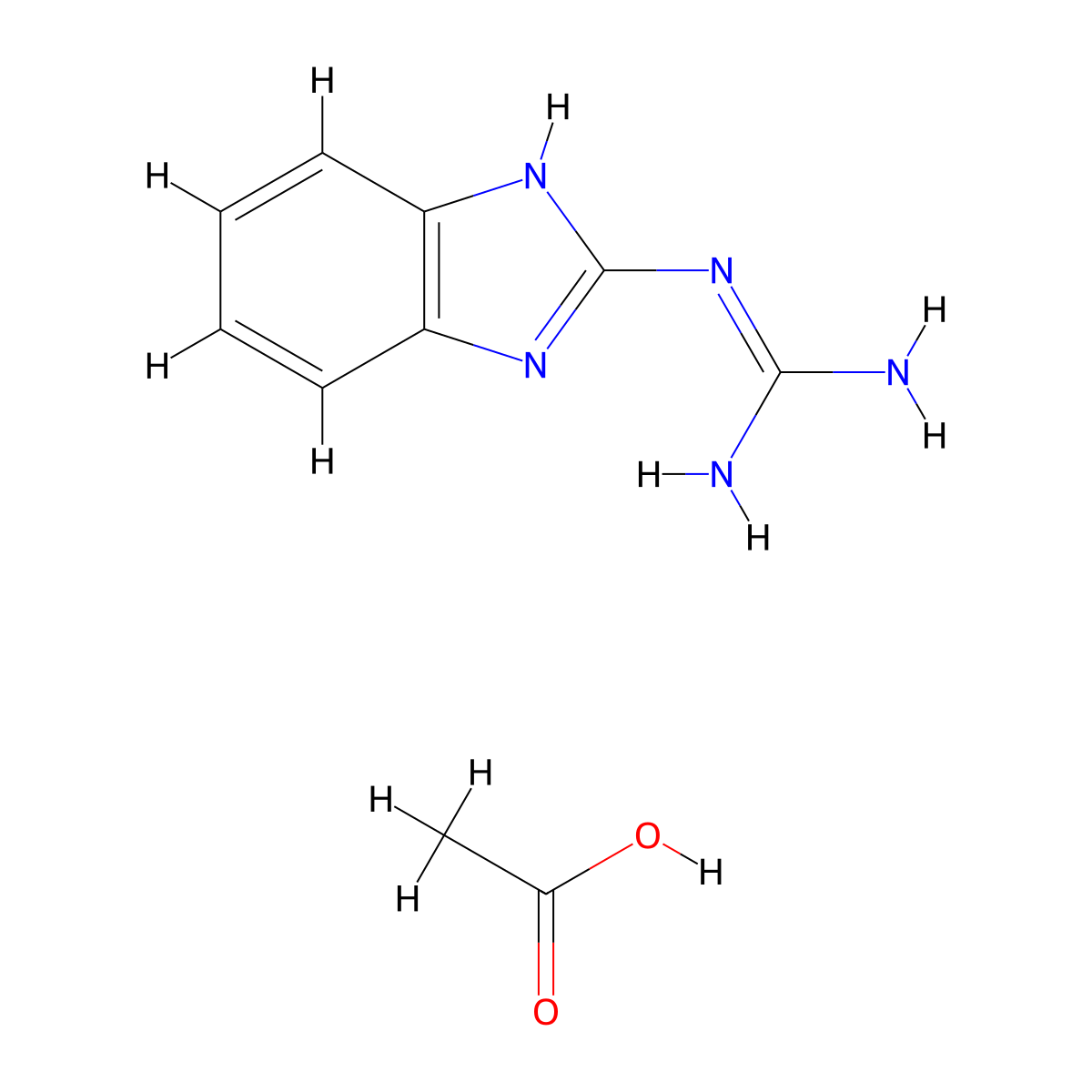 1-(1H-Benzo[d]imidazol-2-yl)guanidine acetate molecular structure, CAS 197806-67-0
