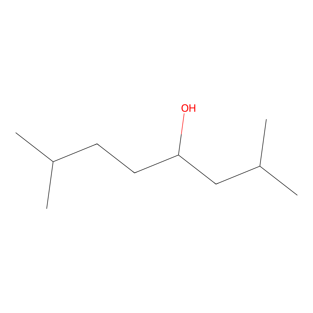 2,7-Dimethyl-4-octanol molecular structure, CAS 19781-11-4