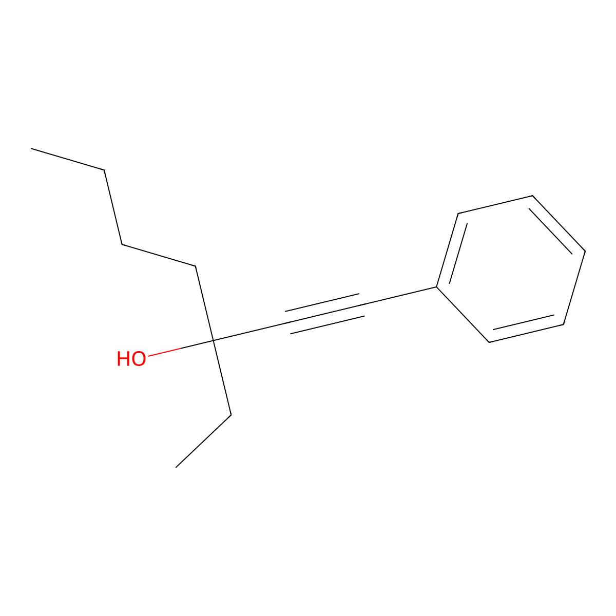 3-Ethyl-1-phenylhept-1-yn-3-ol molecular structure, CAS 19781-33-0