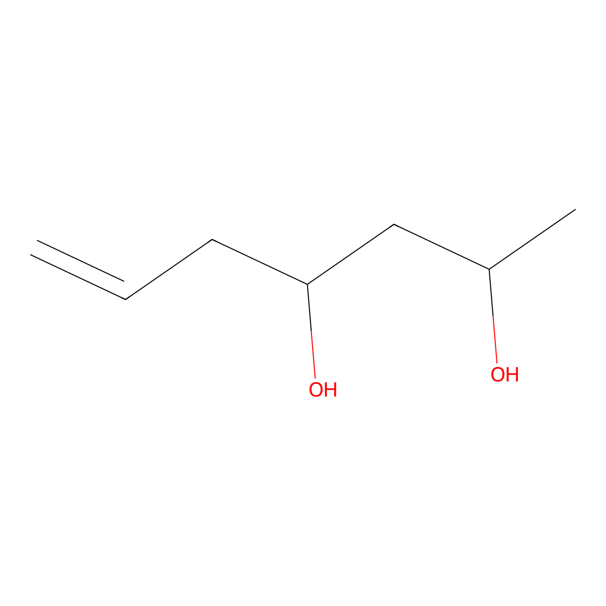 6-Heptene-2,4-diol molecular structure, CAS 19781-76-1