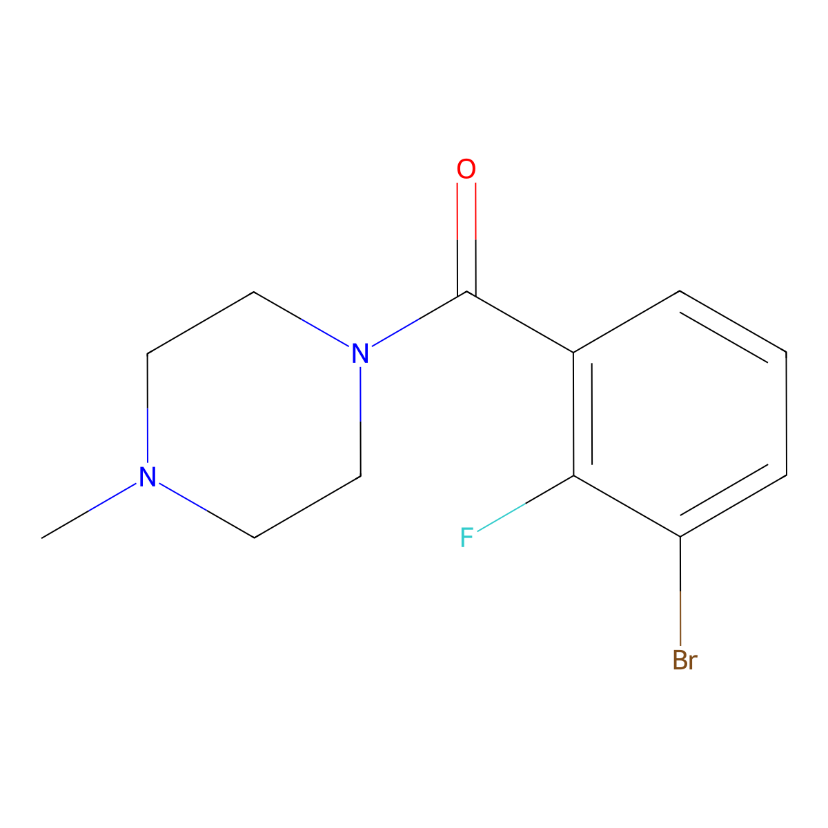 (3-Bromo-2-fluorophenyl)(4-methylpiperazin-1-yl)methanone molecular structure, CAS 1978145-18-4