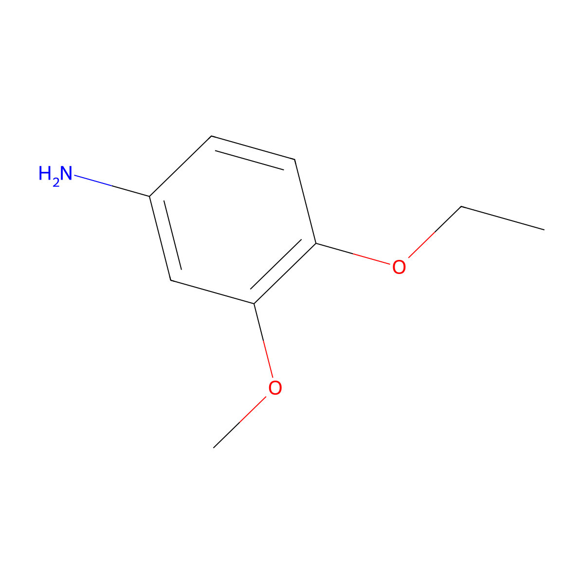p-Phenetidine, 3-methoxy- molecular structure, CAS 19782-77-5