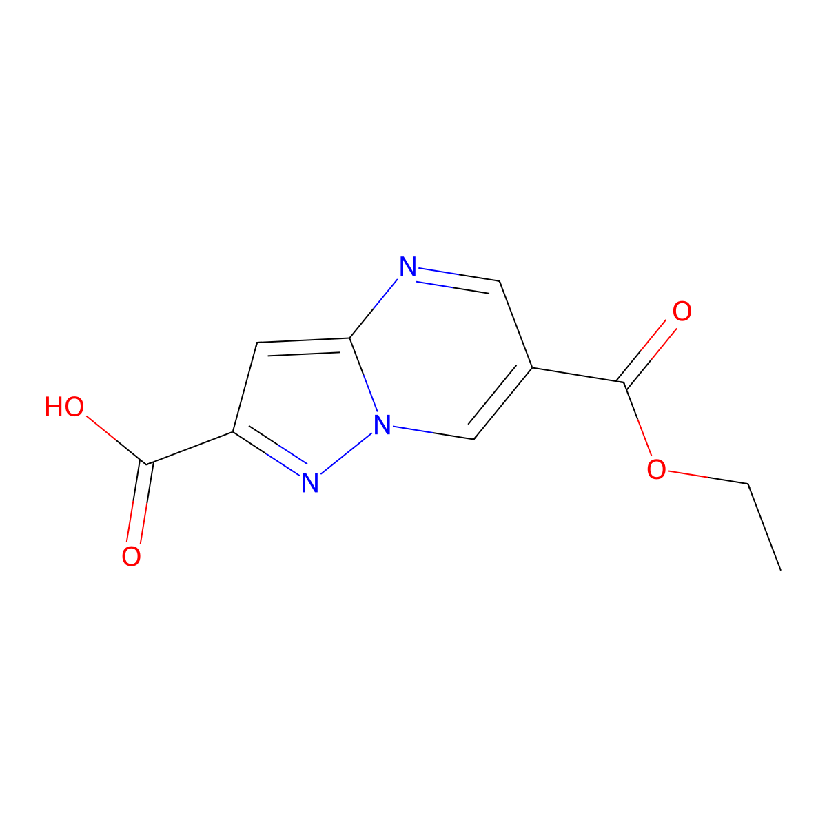 6-(Ethoxycarbonyl)pyrazolo[1,5-a]pyrimidine-2-carboxylic acid molecular structure, CAS 1978267-11-6