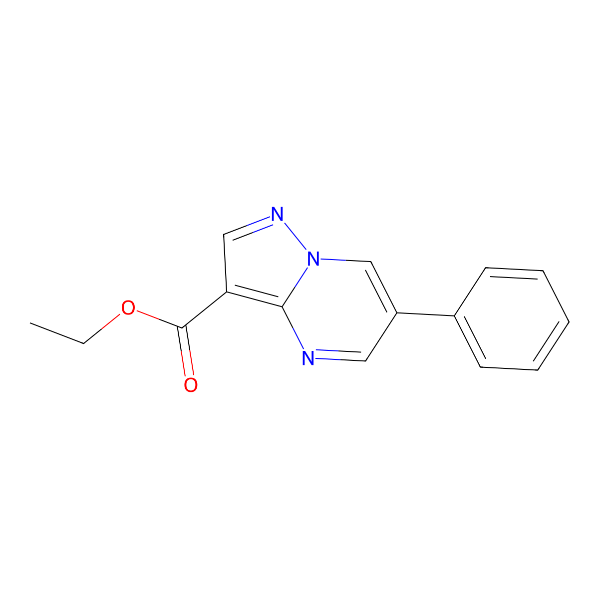 Pyrazolo[1,5-a]pyrimidine-3-carboxylic acid, 6-phenyl-, ethyl ester molecular structure, CAS 1978268-26-6
