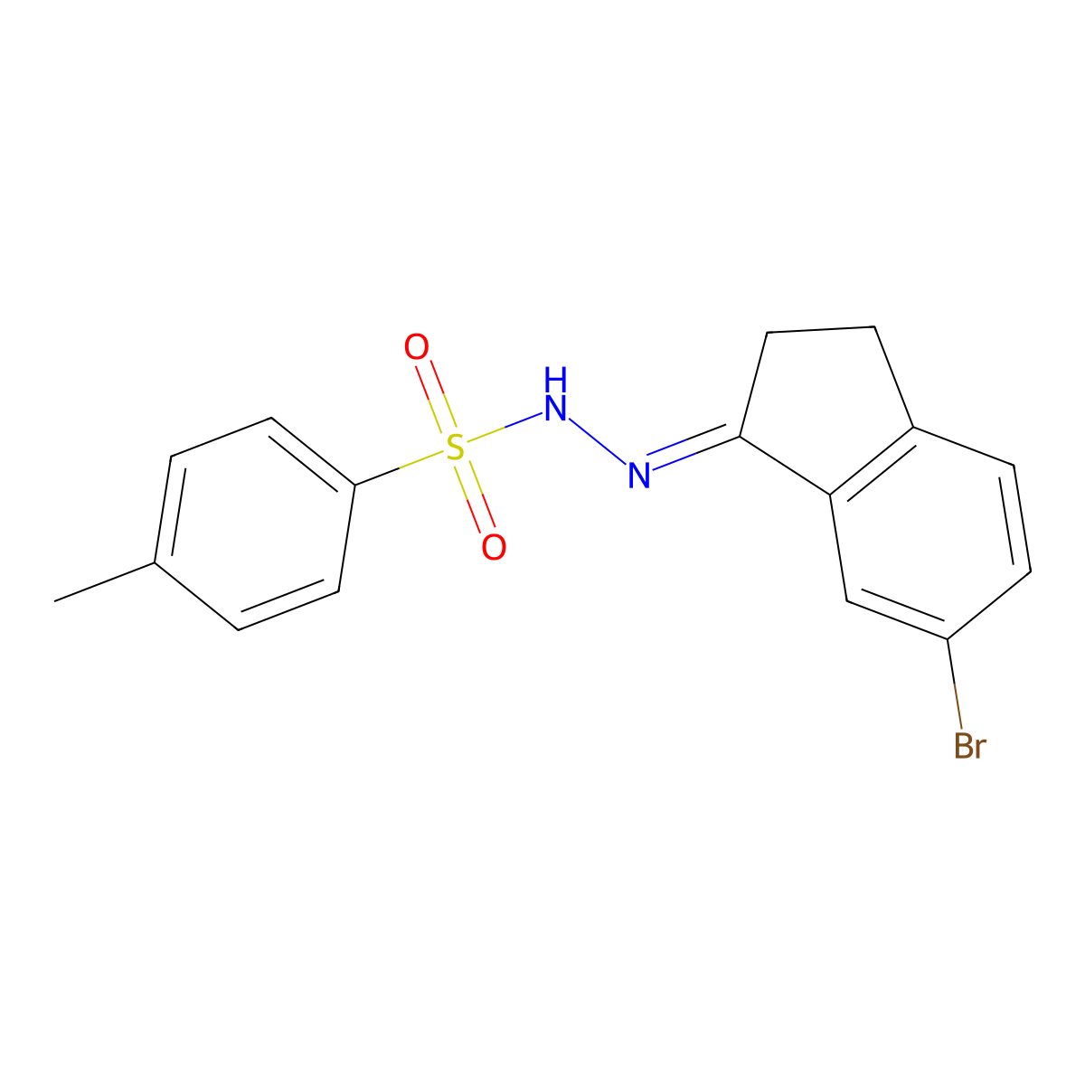 N'-(6-Bromo-2,3-dihydro-1H-inden-1-ylidene)-4-methylbenzenesulfonohydrazide molecular structure, CAS 1978295-65-6