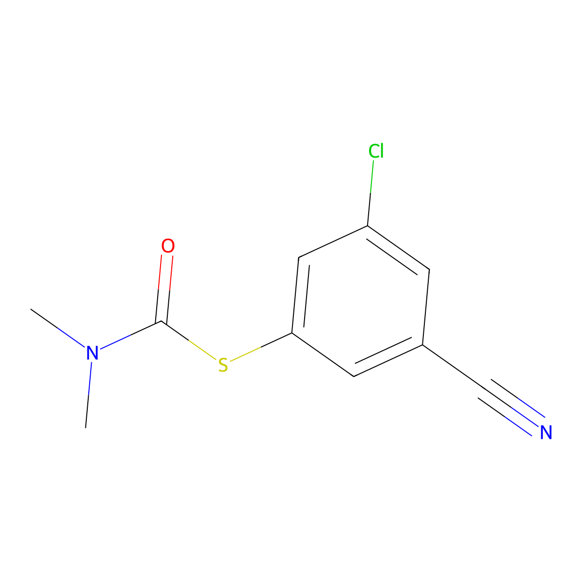 S-(3-chloro-5-cyanophenyl) N,N-dimethylcarbamothioate molecular structure, CAS 1978338-13-4