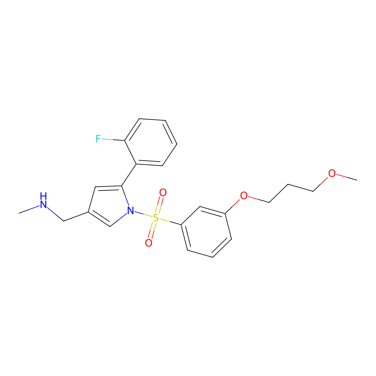 Keverprazan molecular structure, CAS 1978371-23-1