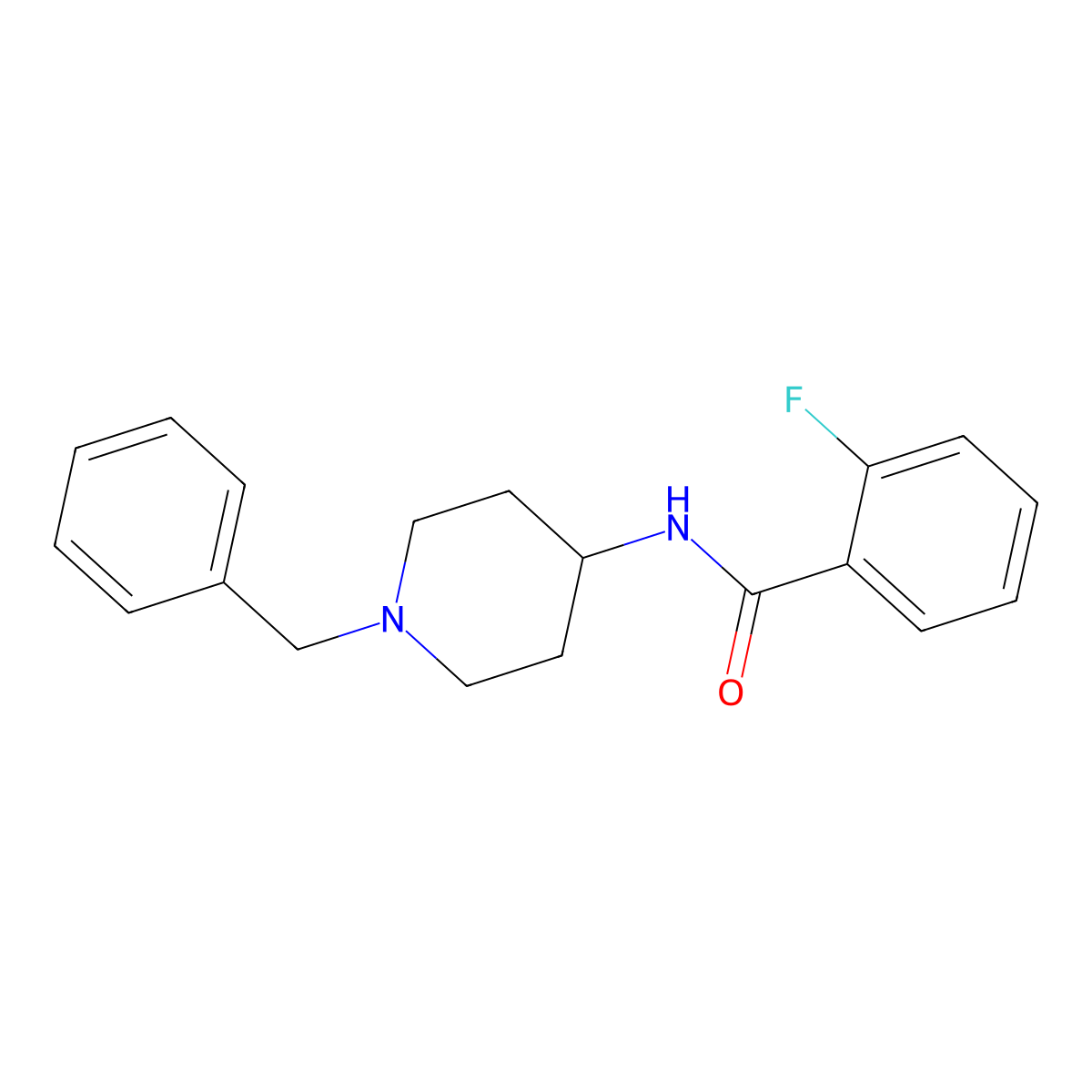 N-(N-benzylpiperidin-4-yl)-2-fluorobenzamide molecular structure, CAS 197843-58-6