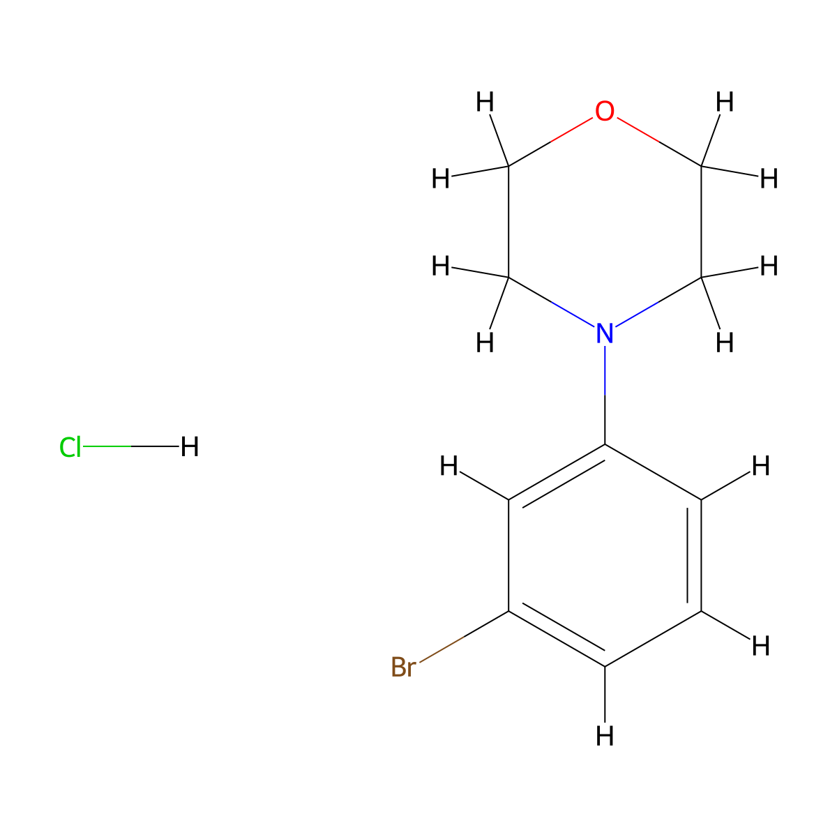 4-(3-Bromophenyl)morpholine hydrochloride molecular structure, CAS 197846-83-6