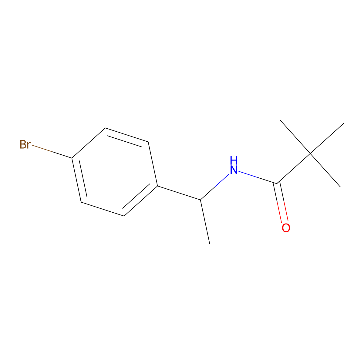 Propanamide, N-[1-(4-bromophenyl)ethyl]-2,2-dimethyl- molecular structure, CAS 197847-11-3