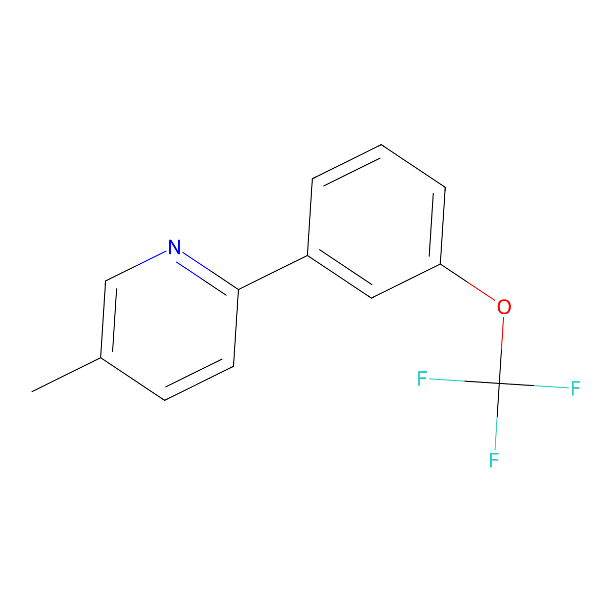 2-(3-Trifluoromethoxyphenyl)-5-methylpyridine molecular structure, CAS 197847-90-8