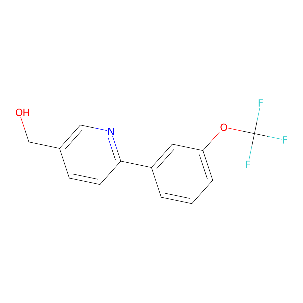 (6-(3-(Trifluoromethoxy)phenyl)pyridin-3-yl)methanol molecular structure, CAS 197847-92-0