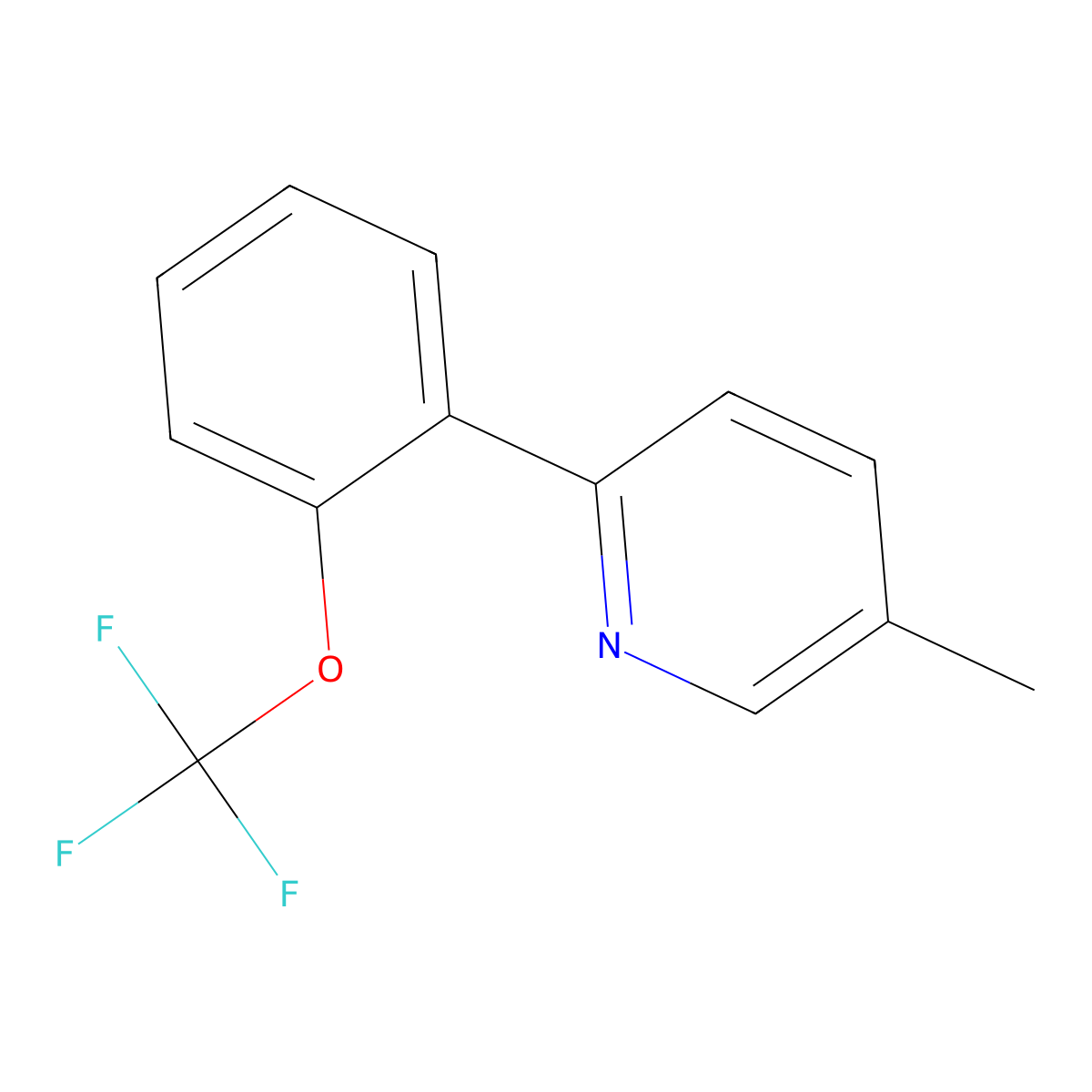 5-Methyl-2-[2-(trifluoromethoxy)phenyl]pyridine molecular structure, CAS 197847-93-1
