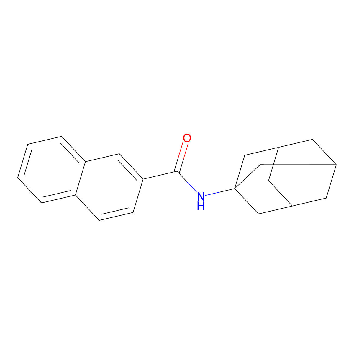 N-(1-adamantyl)naphthalene-2-carboxamide molecular structure, CAS 197853-37-5