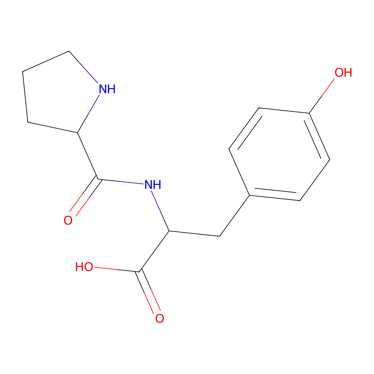 L-prolyl-L-tyrosine molecular structure, CAS 19786-36-8