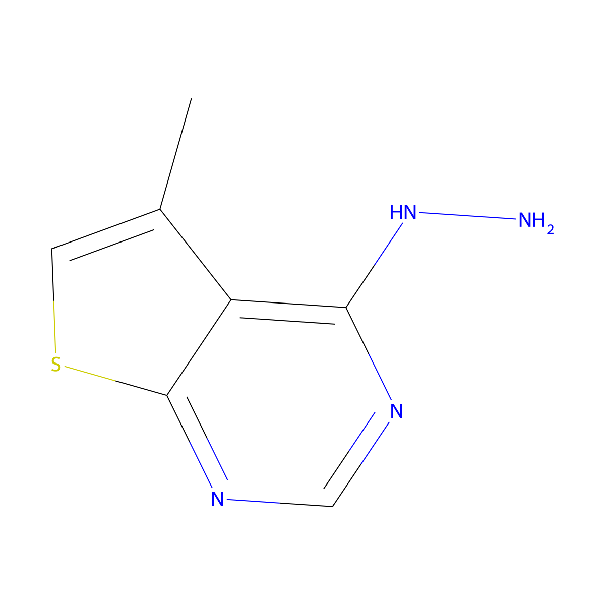 4-Hydrazinyl-5-methylthieno[2,3-d]pyrimidine molecular structure, CAS 19786-56-2