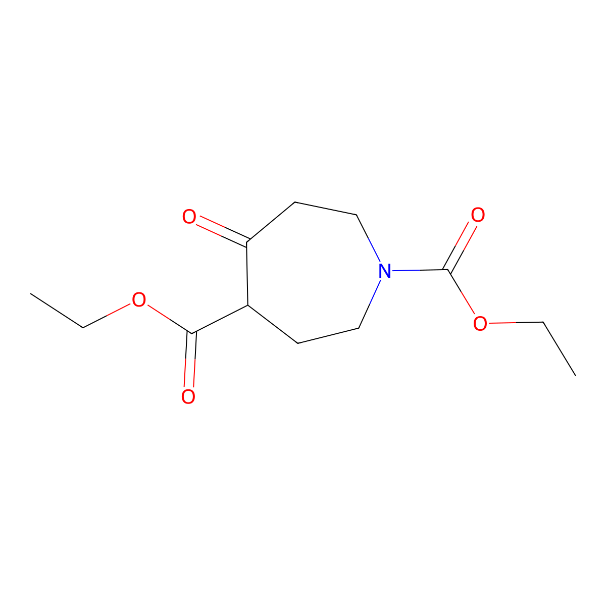 Diethyl 5-oxoazepane-1,4-dicarboxylate molecular structure, CAS 19786-58-4