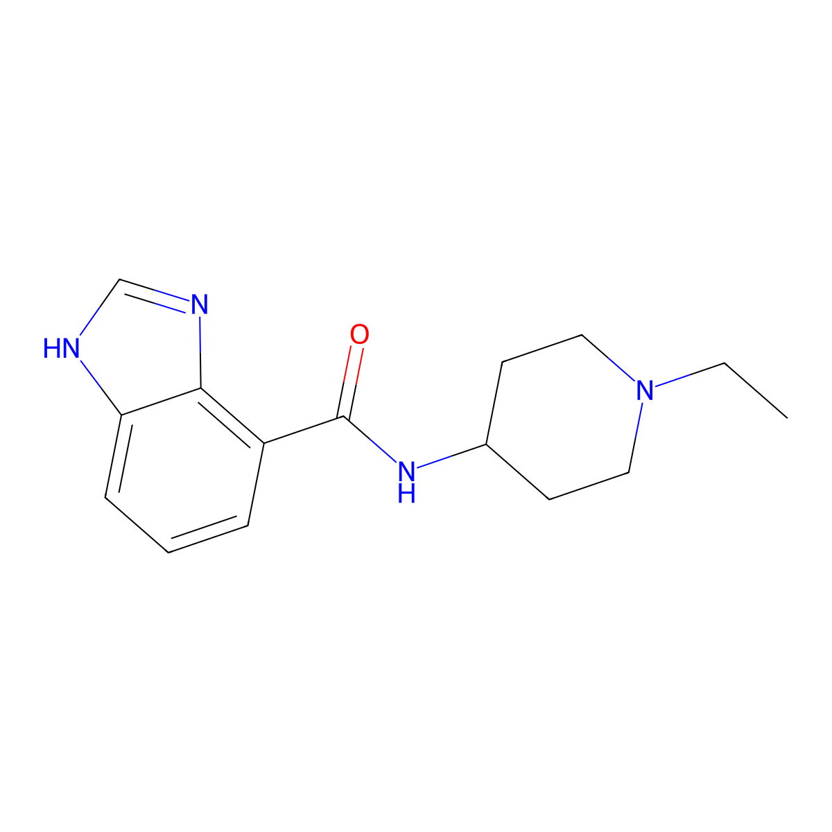 N-(1-ethylpiperidin-4-yl)-1H-1,3-benzodiazole-4-carboxamide molecular structure, CAS 197860-50-7