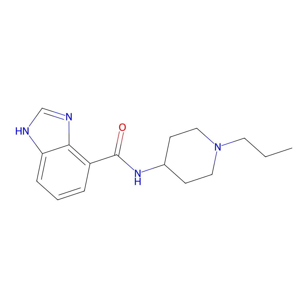 N-(1-propylpiperidin-4-yl)-1H-1,3-benzodiazole-4-carboxamide molecular structure, CAS 197860-51-8