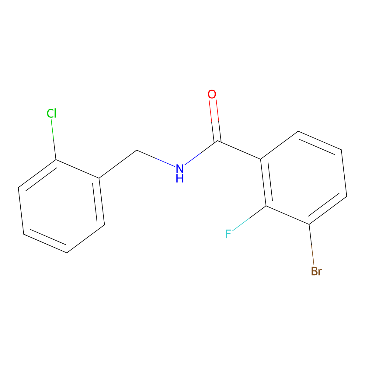 3-Bromo-N-[(2-chlorophenyl)methyl]-2-fluorobenzamide molecular structure, CAS 1978657-19-0